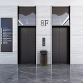 Style Elevator Aisle Corridor Public Area Features Office Building Elevator 3d model