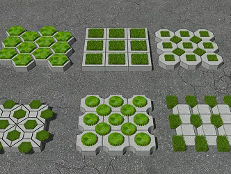 Modern Floor Tile Square Tile Lawn Tile 3d model