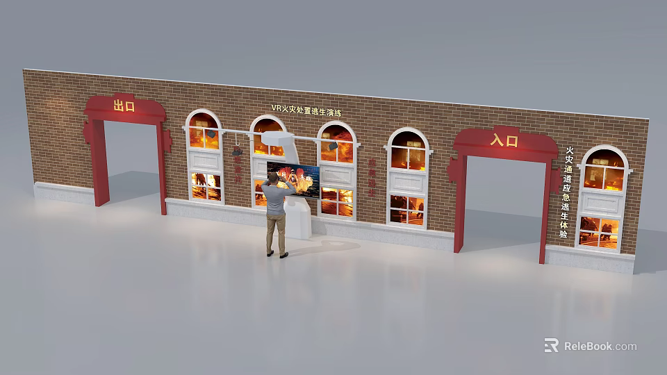 Traditional Snack Shop Featuring Entrance Exit And Customer Ordering Counter 3d model 