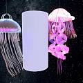Blue and Pink Jellyfish Shaped Hanging Decorative Lights with Glowing LED Design