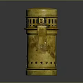 Vintage Brass Weapon Cylindrical Design With Handle And Decorative Holes