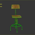 Stylish Orange Bar Stool With Velvet Upholstery And Brass Metal Frame