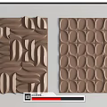 Modern Decorative Brown Wall Panel Design With Geometric Circular And Wave Patterns 3d model