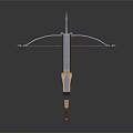 Mechanical Crossbow Weapon with Metal Frame Wooden Grip and Red Accents
