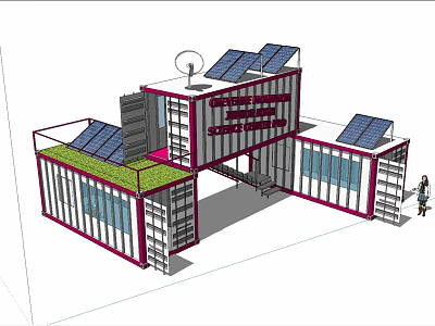 Modern single-family villa container 3d model