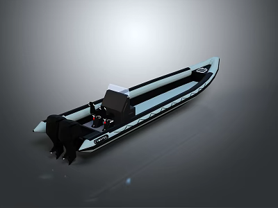 Modern Inflatable Boat With Sleek Design Spacious Seating And Control Panel 3d model