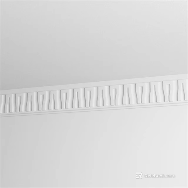 Elegant White Carved Sculpture Decorative Trim With Detailed Textures For Interior Design 3d model 