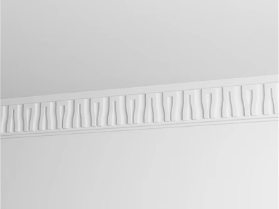 Elegant White Carved Sculpture Decorative Trim With Detailed Textures For Interior Design 3d model