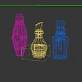 Unique Fantasy Style Decorative Bottles With Blue Purple Gradient And Leather Straps