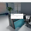 Modern Monitoring Room With Console Desk Ergonomic Chair Potted Plant And Surveillance Screens