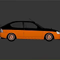 Orange And Gray Modified Race Car With Rear Spoiler Orange Wheels And Sporty Design