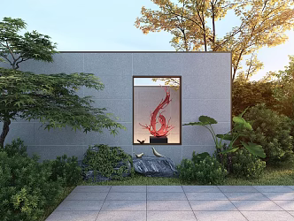 Courtyard landscape 3d model