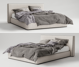 Modern Double Bed 3d model