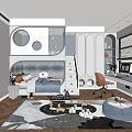 Modern Kids Bedroom Design With Bed Study Area And Playful Decor