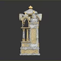 Decorative Shrines With Carved Details Brown And White Gold Ornate Design