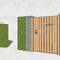 Different Design Swing Doors With Greenery Metal And Wooden Materials For Residential Entrance