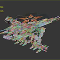 Futuristic White Mechanical Dinosaur Robot With Armored Structure And Glowing Orange Parts