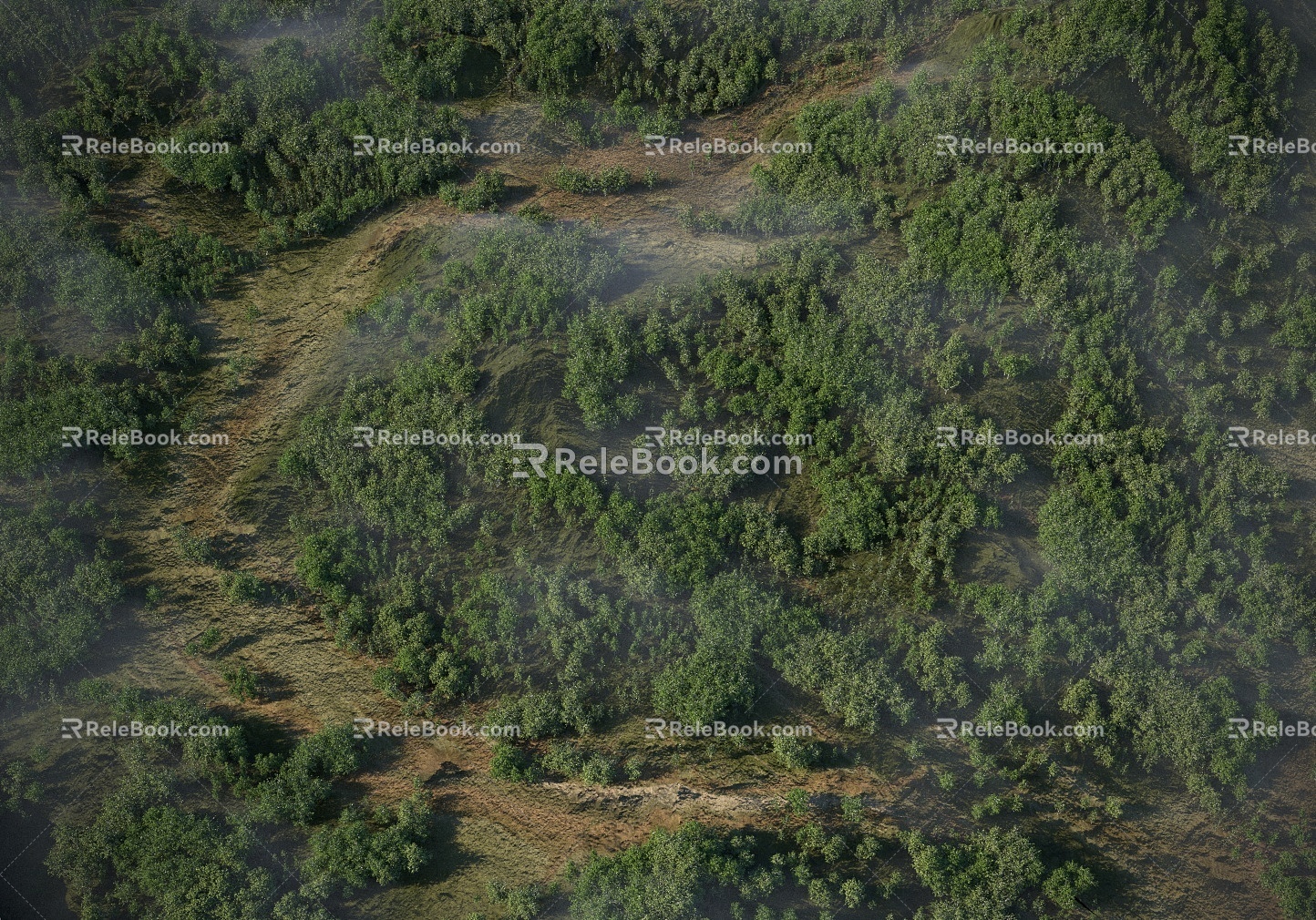 Modern mountain forest bird's-eye view mountain mountain forest bird's-eye view bird's-eye view 3d model