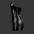 Gray Strapless Fitted Dress With Sleek Material And Modern Design
