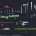 Low Poly Weapon Pack 3d model