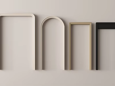 Collection Of Door Frames In Various Shapes And Color Tones 3d model