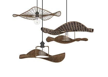 Southeast Asia chandelier rattan chandelier 3d model