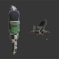Medieval Armored Warrior With Helmet Spear And Cloak Standing Beside Gray Horse With Green Saddle