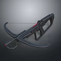 Modern Tactical Crossbow With Black Design Mechanical Bowstring Trigger And Red Accents 3d model