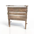 Rustic Wooden Sign With Stacked Wooden Planks And Side Posts Plus Top Crossbar