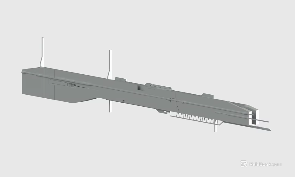 Industrial Structure 3D Model With Metal Framework And Support Pillars 3d model 