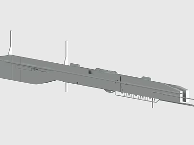Industrial Structure 3D Model With Metal Framework And Support Pillars 3d model