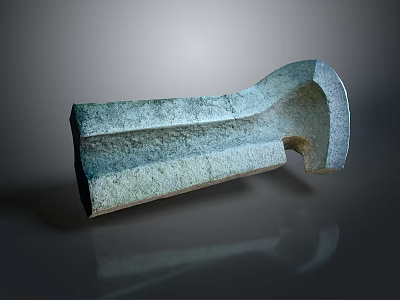 Modern Abstract Sculpture Carving Featuring Textured Metallic Surface And Curved Shape 3d model