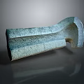 Modern Abstract Sculpture Carving Featuring Textured Metallic Surface And Curved Shape