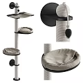 Modern Pet Furniture Cat Tree With Multi Level Platforms Scratching Post And Cat Bed