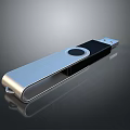Sleek Metallic USB Flash Drive With Silver Black Exterior And Keyhole Feature