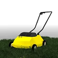 Yellow Agricultural Lawn Mower Working on Green Grass Field Efficient Cutting Tool