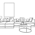 Modern sofa coffee table combination 3d model