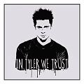 Portrait Of Man In Black T Shirt With In Tyler We Trust Dripping Text