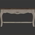 Rustic Coffee Table With Wooden Tabletop And White Carved Legs For Home Living