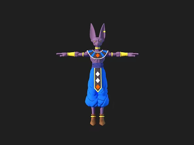 Purple Game And Movie Character With Long Ears Blue Pants And Yellow Accents 3d model