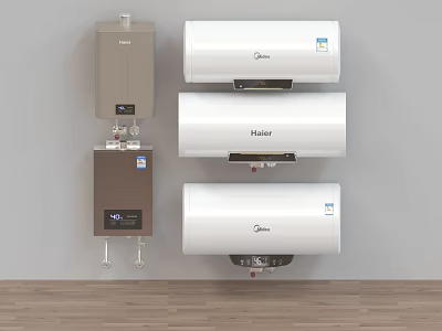 Wall Mounted Kitchen Water Heater Appliances Featuring Haier And Midea Models 3d model