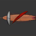 Traditional Wooden Ship With Red And White Sails Red Flags And Decorative Hull