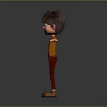 Child 3D Character With Brown Hair Orange Shirt Red Pants Arms Outstretched Standing