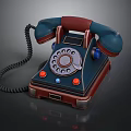 Vintage Style Computer With Classic Dial Design And Retro Blue Red Accents
