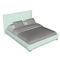 gorbena Nordic Simple Fabric Double Bed 3d model