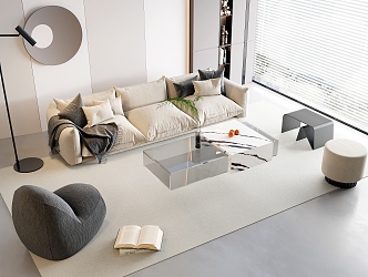 Modern Sofa Coffee Table Combination Sofa 3d model