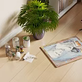 White Multi Layer Storage Shelf With Books Folders Decorative Items And Plants In Workspace