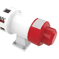 Car Mechanical Component With White Body Red Accents And Secure Mounting Base
