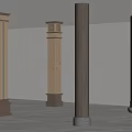 new chinese style column square column 3d model