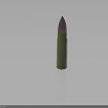 Sleek Isolated Bullet With Green Casing And Pink Tip Reflection On Dark Background